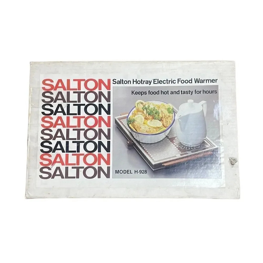 NIB Vintage MCM Salton Electric Glass Hot Tray Food Warmer H-928 Superior